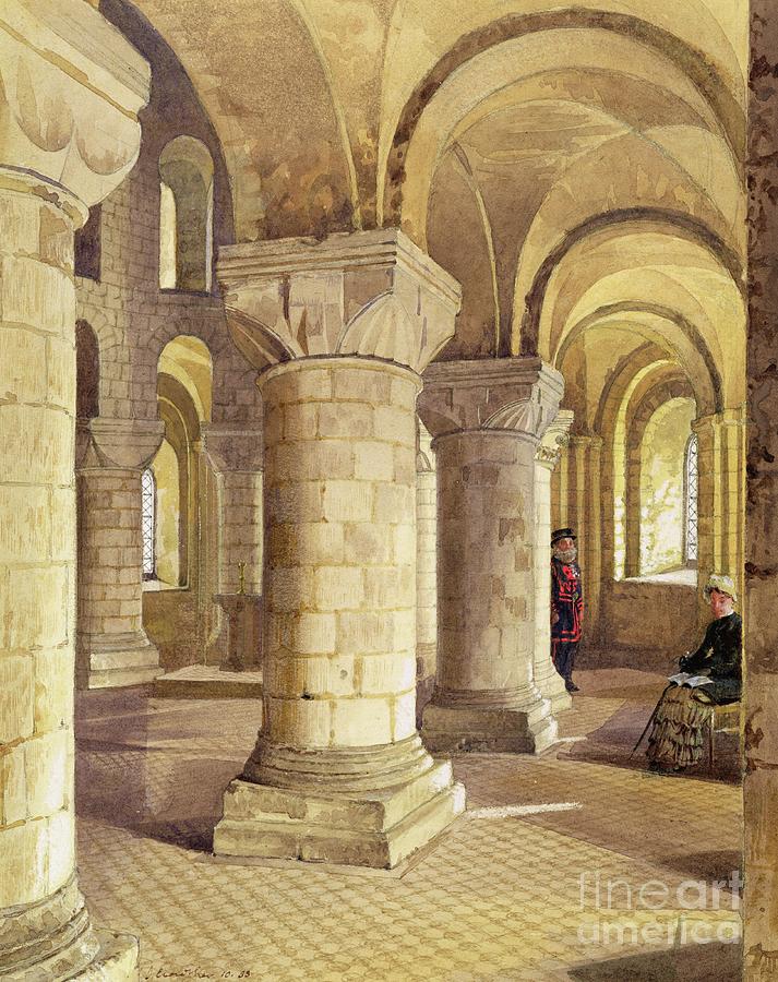 Church Painting - Interior View Of St. Johns Chapel, Tower Of London, 1883 by John Crowther