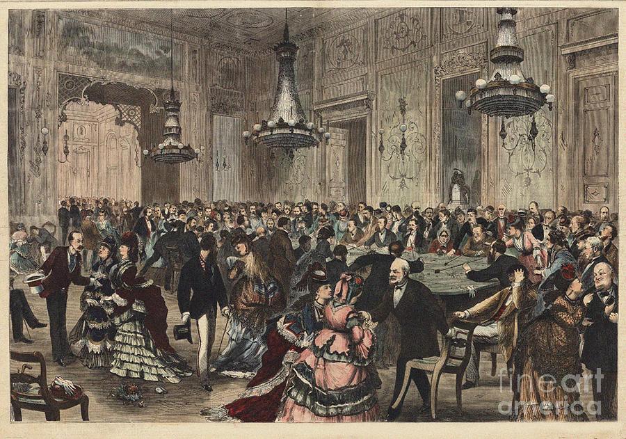 Interior View Of The Gambling House Drawing by Heritage Images