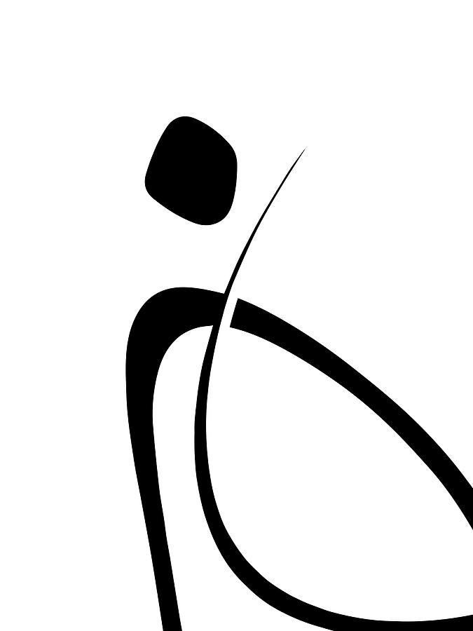 Interlocking Three - Minimalist Line Abstract by Menega Sabidussi Interlocking Three - Minimalist Line Abstract by Menega Sabidussi
