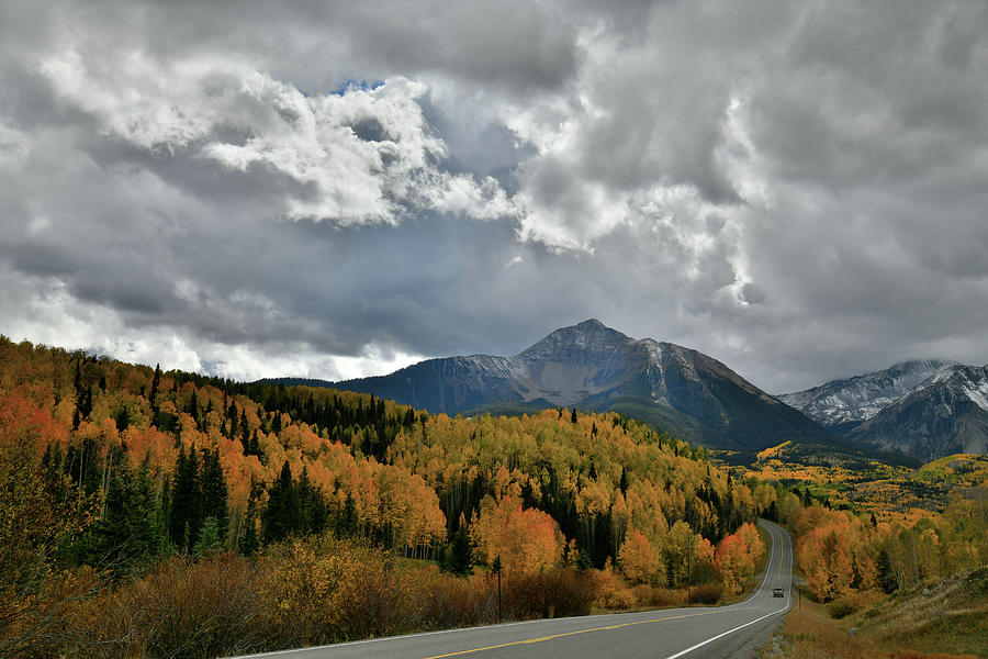 Intermittent Light on Fall Colors Along Highway 145 in CO Photograph by Ray Mathis
