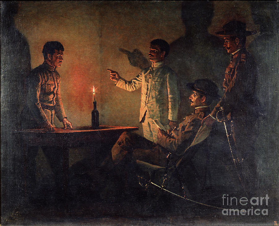 Interrogation Of A Deserter Drawing by Heritage Images