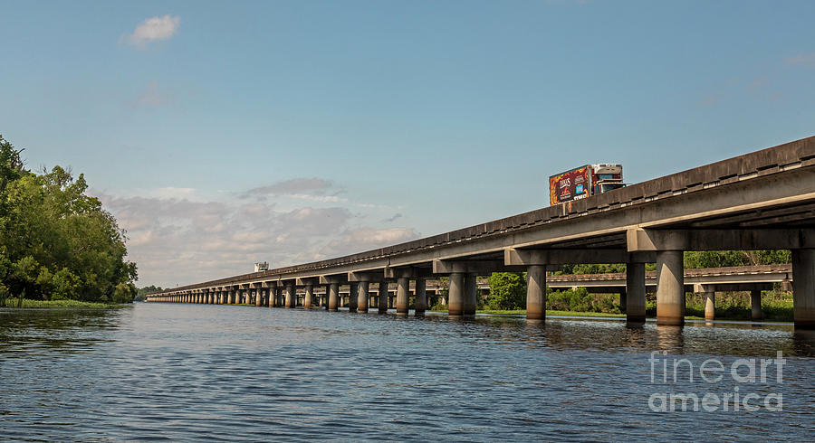 Interstate 55 Crossing Maurepas Swamp Photograph by Jim West/science Photo Library