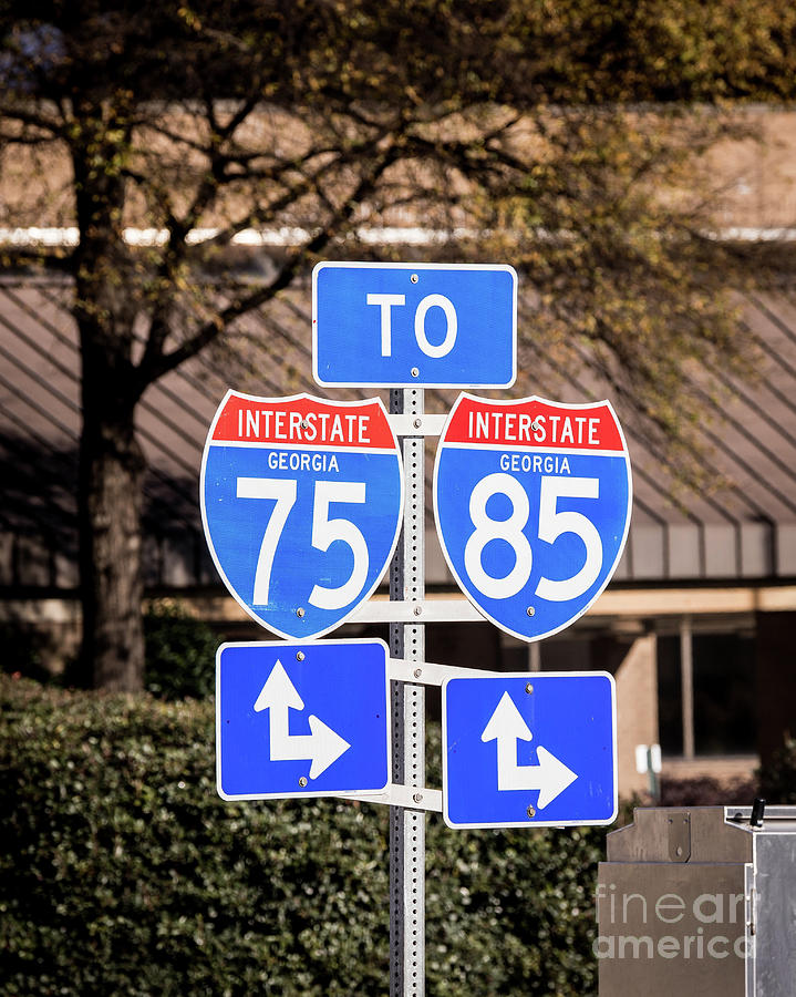 Interstate 75-85 Sign Atlanta GA Photograph by Sanjeev Singhal