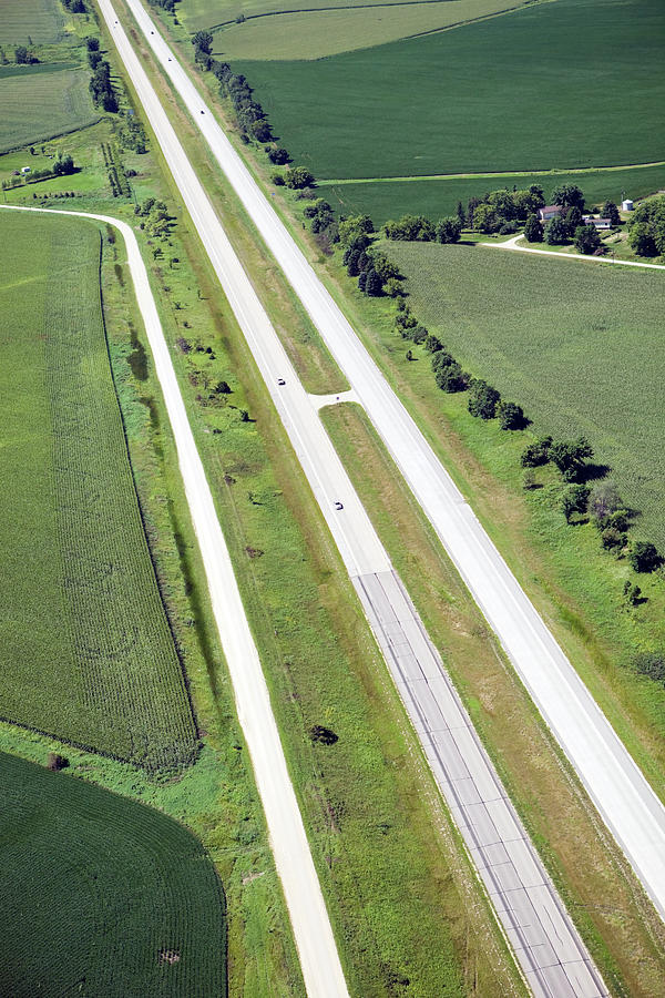 Interstate Highway Passes Through Rural Photograph by Banksphotos