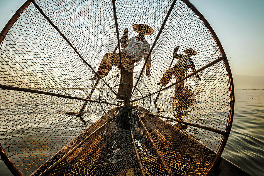 Boat Photograph - Intha Fishermen by Michele Martinelli