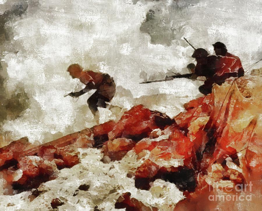Into Battle, WWII Painting by Esoterica Art Agency
