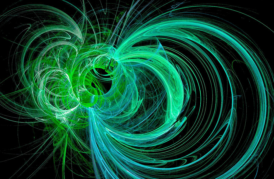 Into The Beyond Abstract Green Digital Art by Don Northup
