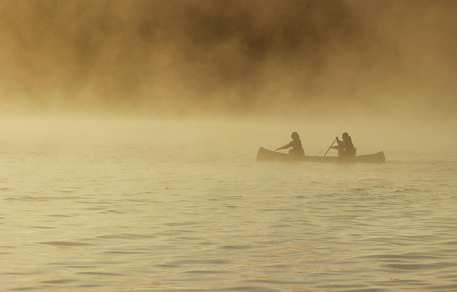 Into the fog - Lake Kashagawigamog - Haliburton, Ontario Photograph by Spencer Bush