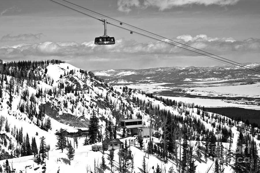 Into The Jackson Hole Clouds Black And White Photograph by Adam Jewell