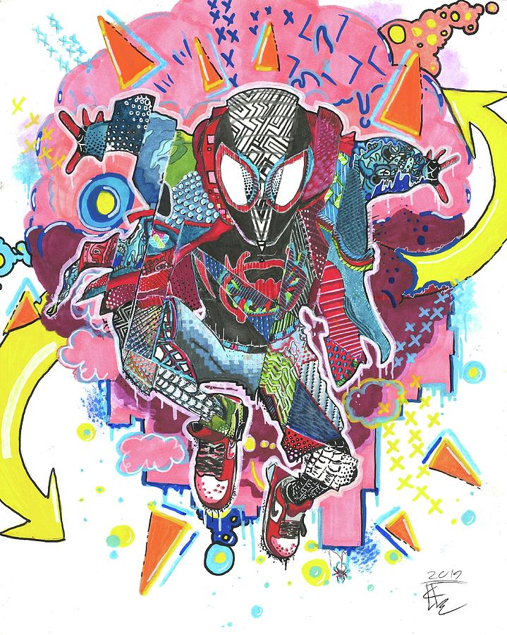 Into the Spider-verse Drawing by Cooper Herweck