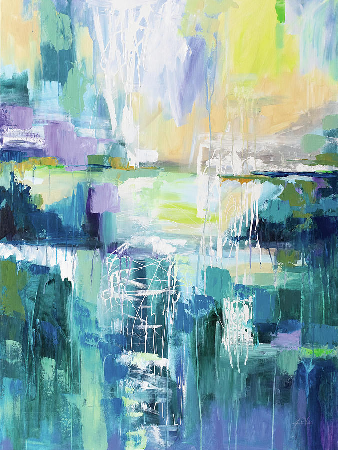 Abstract Painting - Into The Water by Jeanette Vertentes