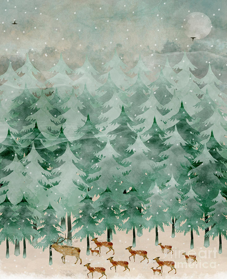 Deer Painting - Into Wilderness We Go  by Bri Buckley