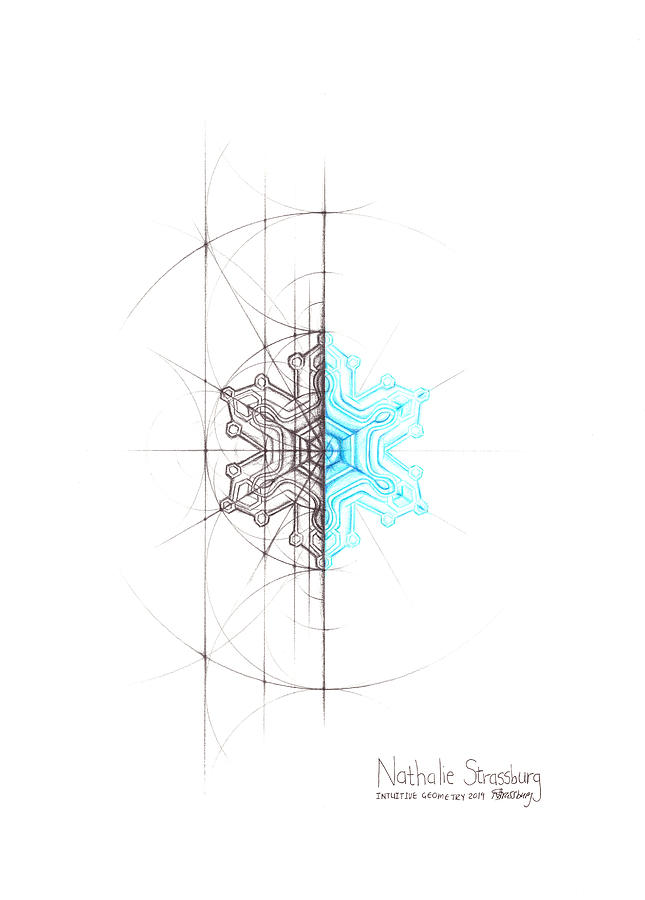 Intuitive Geometry Snowflake Drawing by Nathalie Strassburg
