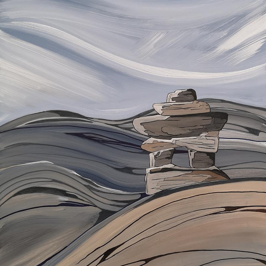 Inukshuk     Sold Painting by Pat Purdy