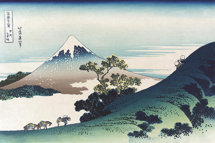 Inumi Pass in the Kai Province Painting by Katsushika Hokusai