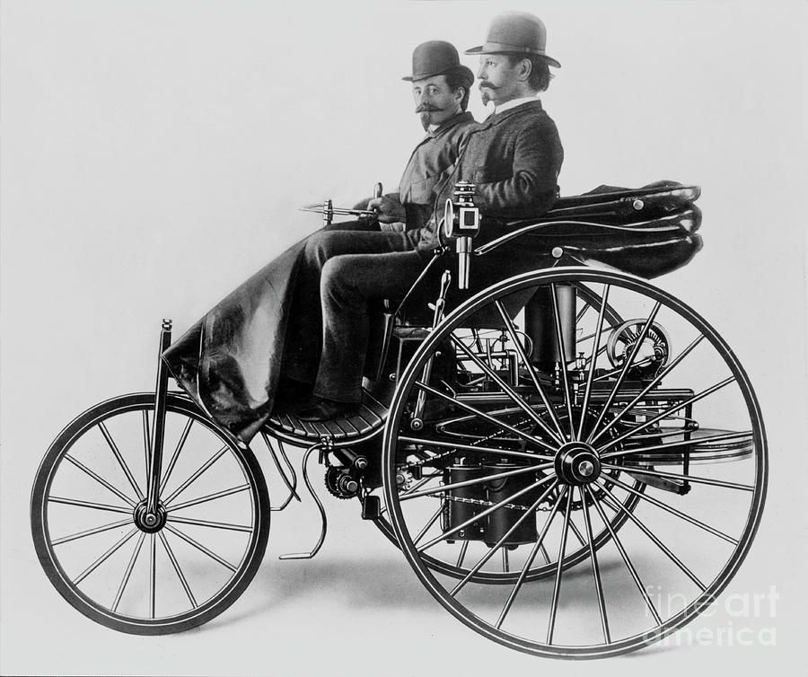 Inventor Karl Benz And Assistant Photograph by Bettmann