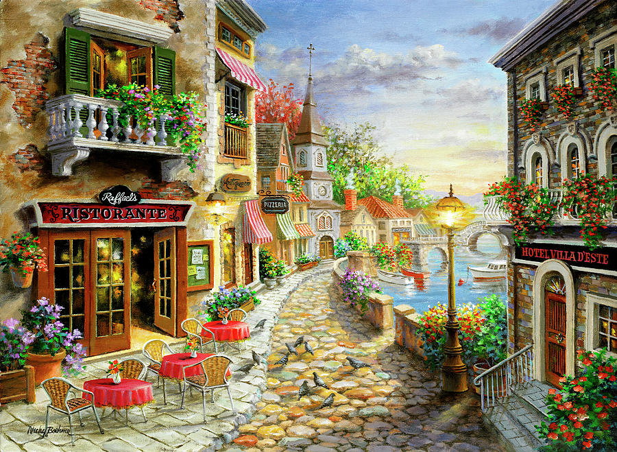 Landscape Painting - Invitation To Dine by Nicky Boehme