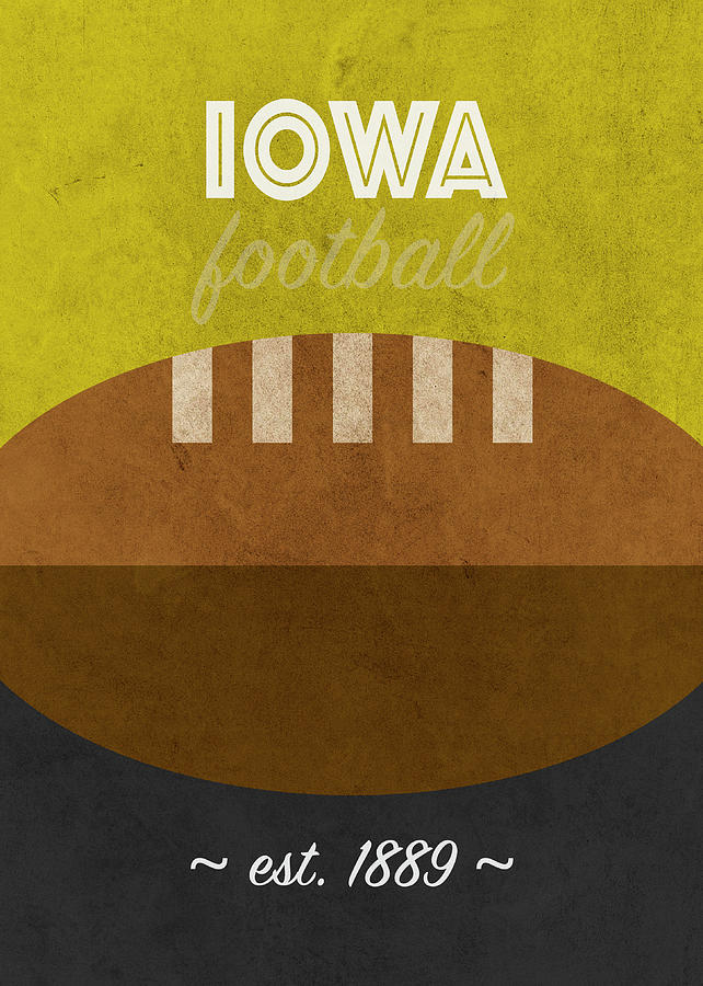 Football Mixed Media - Iowa College Football Team Vintage Retro Poster by Design Turnpike