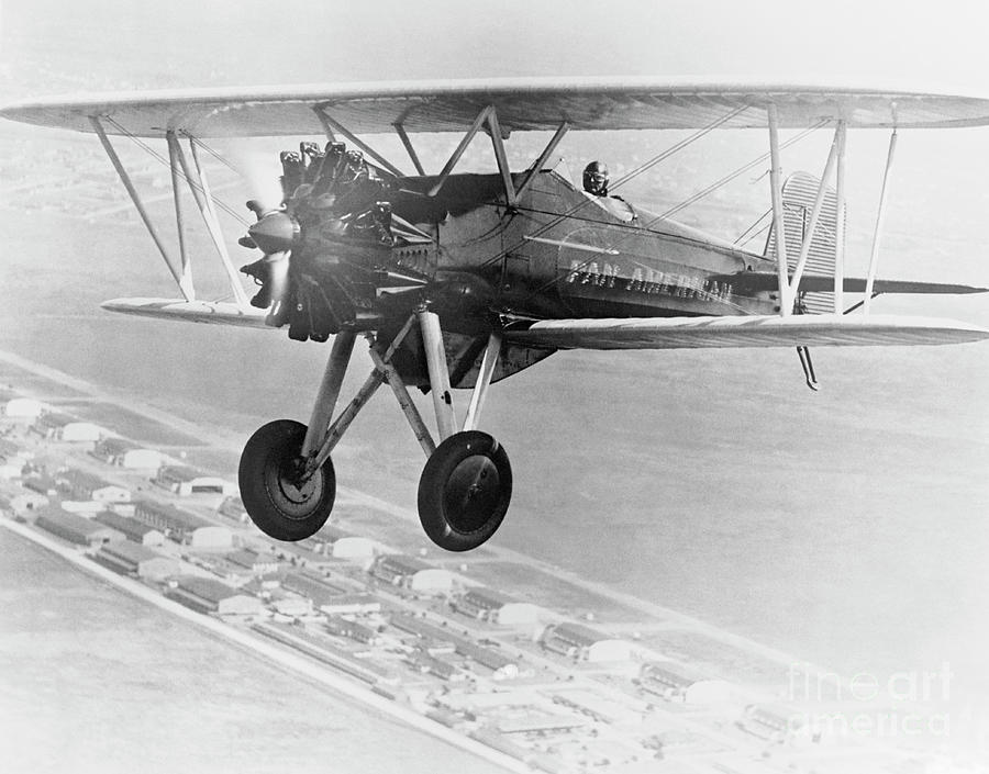 Ira C. Eaker Flying His New Plane Photograph by Bettmann