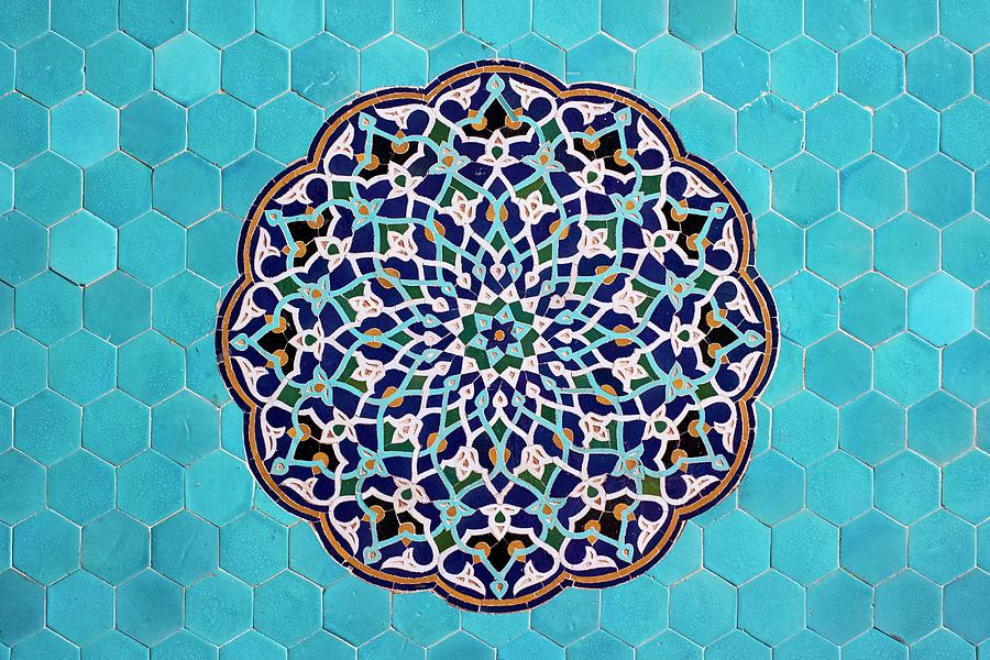Iran, Yazd, Friday Mosque, Detail Digital Art by Tuul & Bruno Morandi