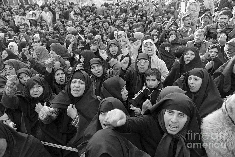 Iranian Women Shouting At Us Embassy Photograph by Bettmann Iranian Women Shouting At Us Embassy Photograph by Bettmann