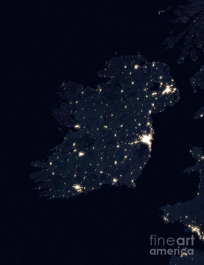 Ireland At Night Photograph by Nasa/science Photo Library
