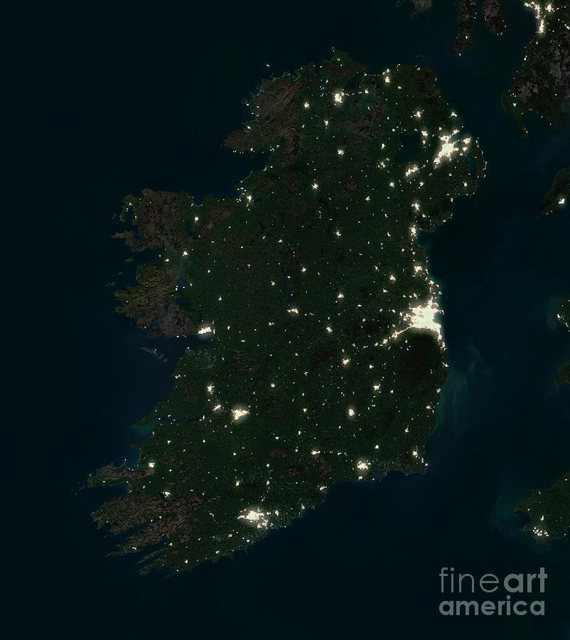 City Photograph - Ireland At Night by Planetobserver/science Photo Library
