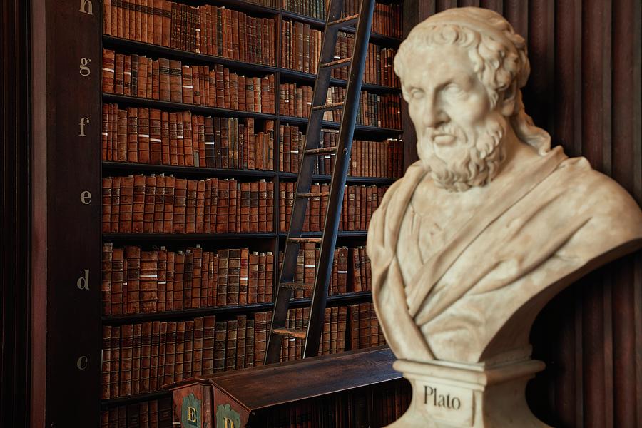 Ireland, Dublin, The Busts Of Prominent Scholars In The Old Library, Trinity College Digital Art by Richard Taylor