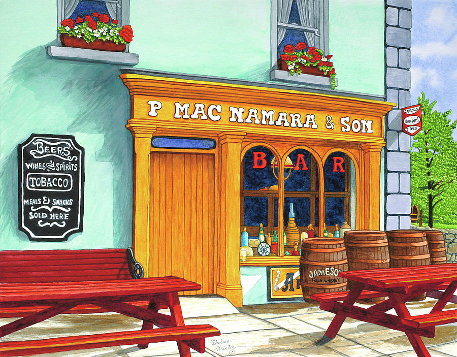 Ireland - Macnamaras Pub, Bunratty Painting by Thelma Winter