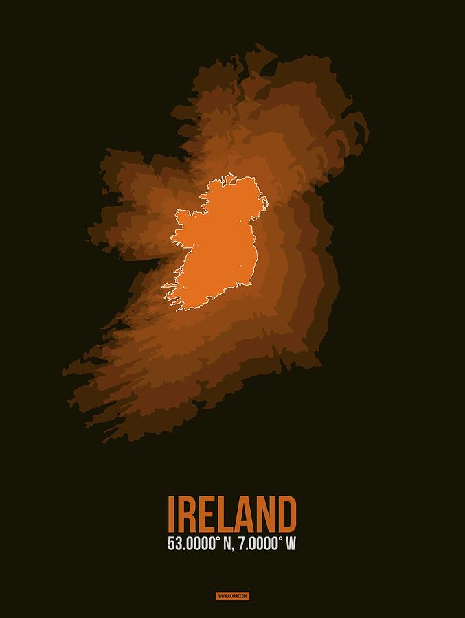 Ireland Digital Art - Ireland Radiant Map 3 by Naxart Studio Ireland Digital Art - Ireland Radiant Map 3 by Naxart Studio