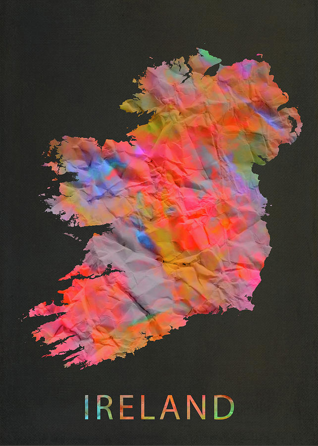 Map Mixed Media - Ireland Tie Dye Country Map by Design Turnpike