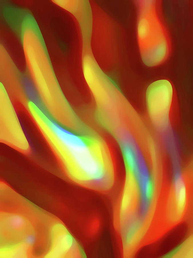 Abstract Digital Art - Iridescent Flowing Color by Amy Vangsgard