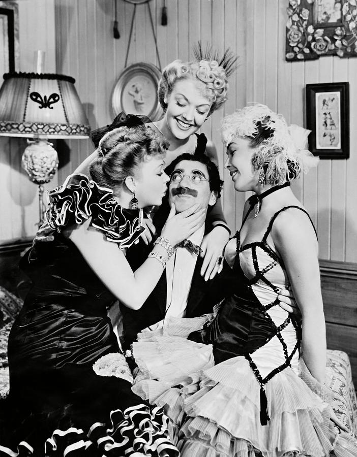 IRIS ADRIAN , GROUCHO MARX , JUNE MCCLOY and JOAN WOODBURY in GO WEST -1940-. Photograph by Album