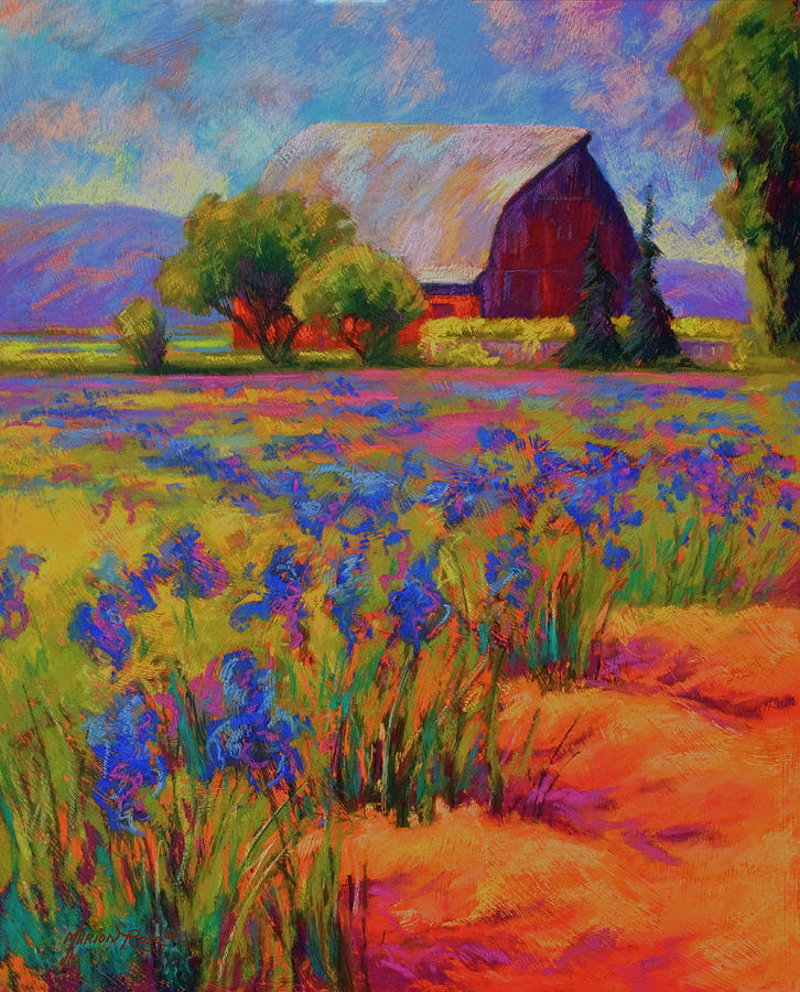 Nature Painting - Iris Field 2 by Marion Rose