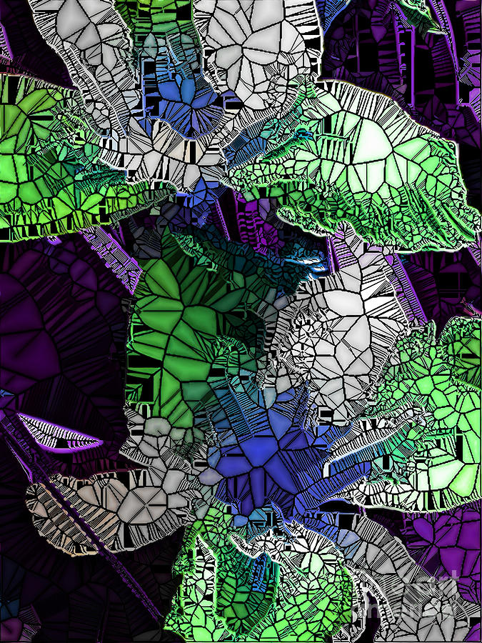 Iris Flowers-The Stained Glass Effect. by Trudee Hunter Iris Flowers-The Stained Glass Effect. by Trudee Hunter