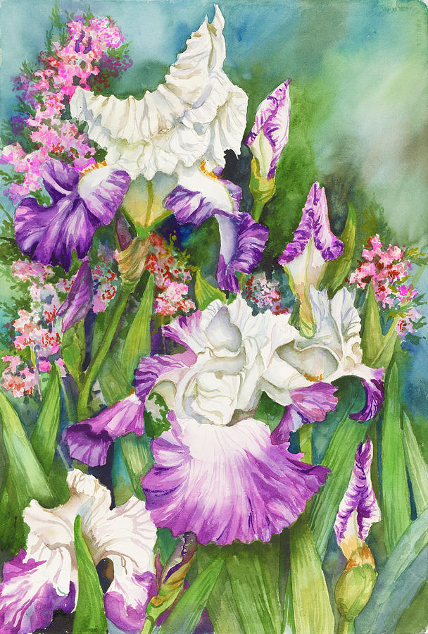Iris Garden Painting by Joanne Porter | Fine Art America