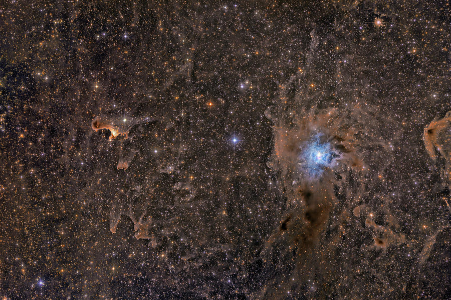 Iris Nebula Ngc 7023 And Ghost Nebula Photograph by Reinhold Wittich