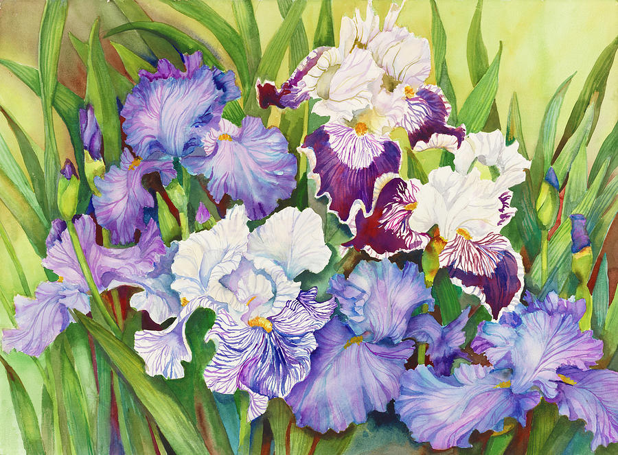 Irises In Shades Of Lavender Painting by Joanne Porter - Fine Art America