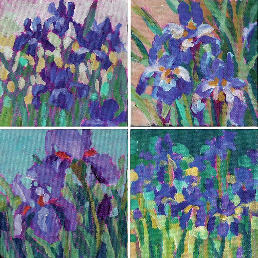 Irises quadriptych Painting by Heather Nagy | Pixels