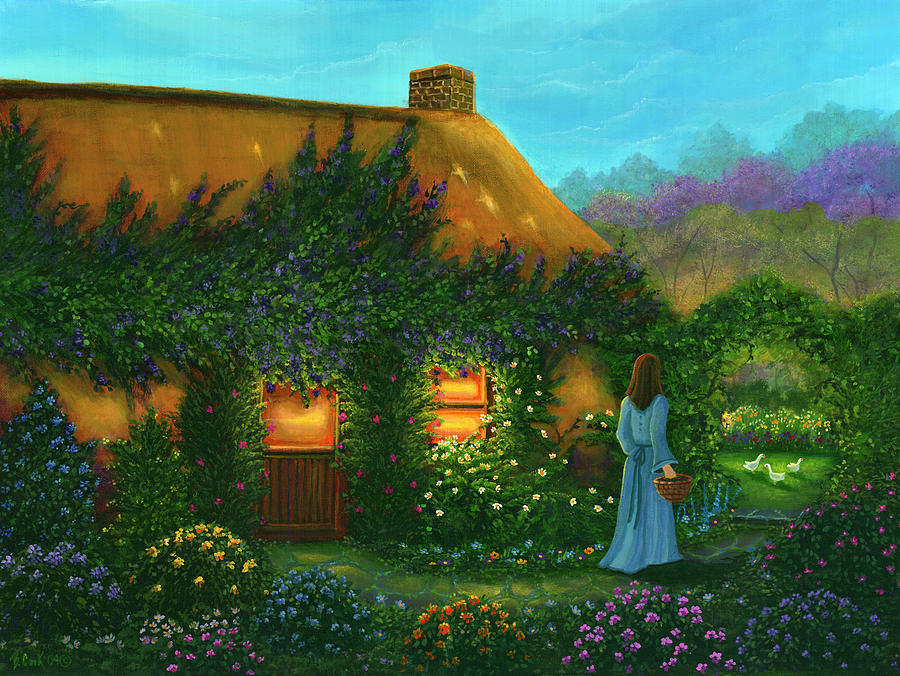 Irish Cottage Painting - Irish Cottage by Bonnie B Cook