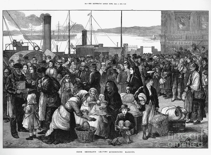 Irish Emigrants Leaving Queenstown Drawing by Print Collector