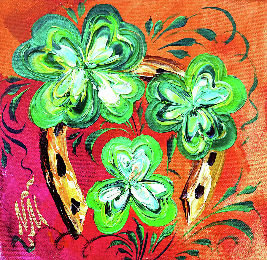 Holiday Painting - Irish Good Luck by Natasha Mylius