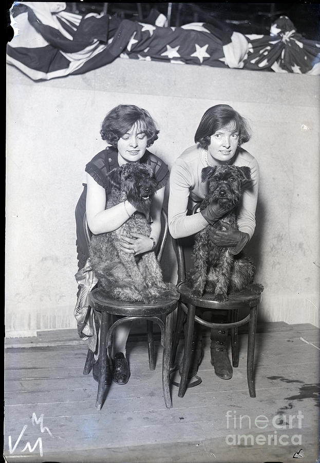 Irish Sisters With Their Irish Terriers Photograph by Bettmann