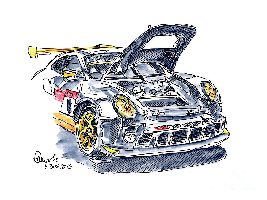 porsche 911 gt3 rs drawing