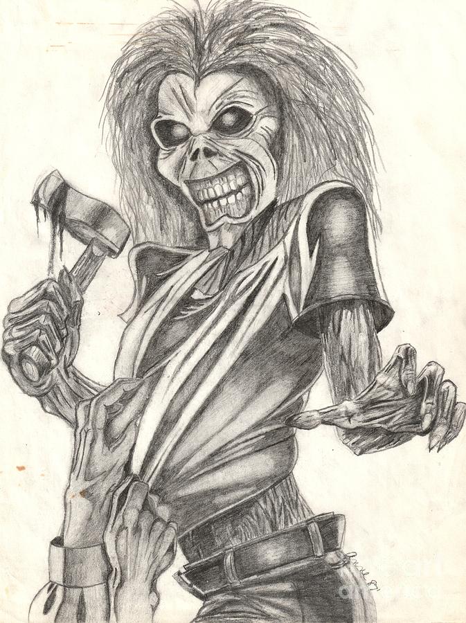 Iron Maiden Cover Drawing by Anne Kramer - Fine Art America