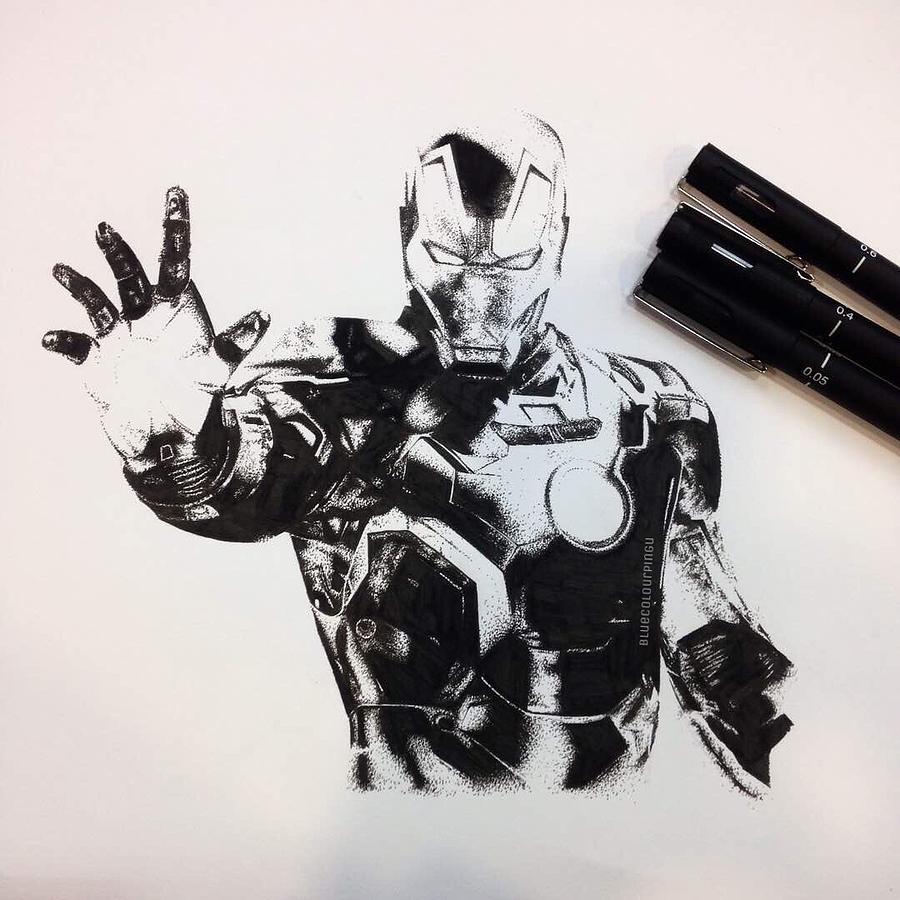 Iron Man Drawing by Celine Benedict - Pixels