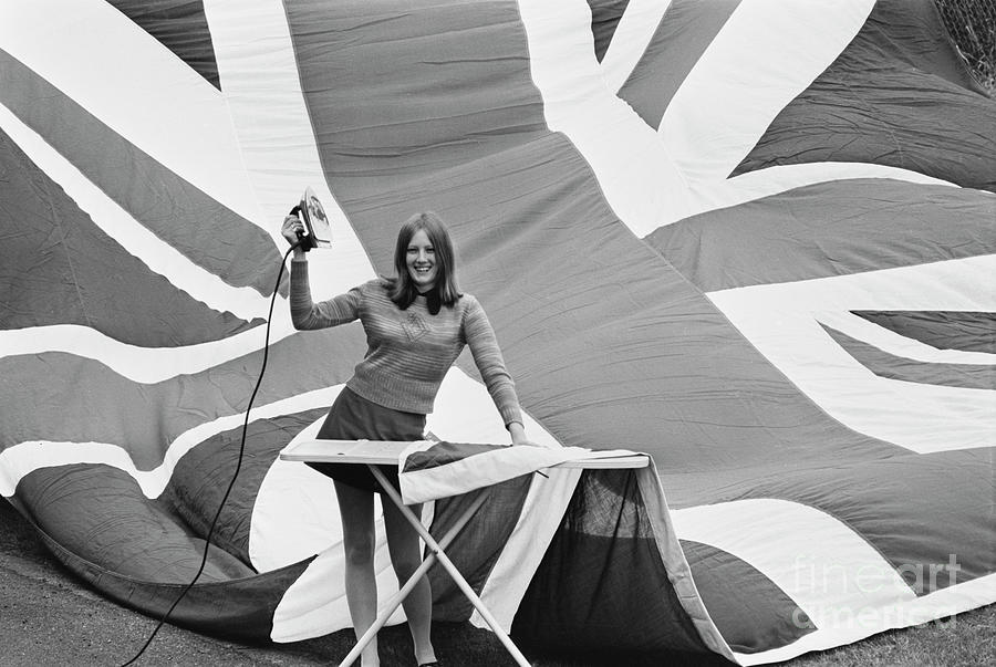 London Photograph - Ironing Parliaments Giant Union Jack by John Downing