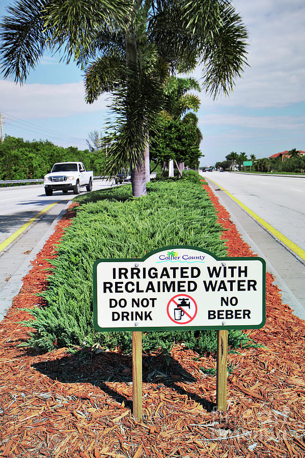 Irrigated With Reclaimed Water Sign Photograph by Jeffrey Greenberg/uig/science Photo Library