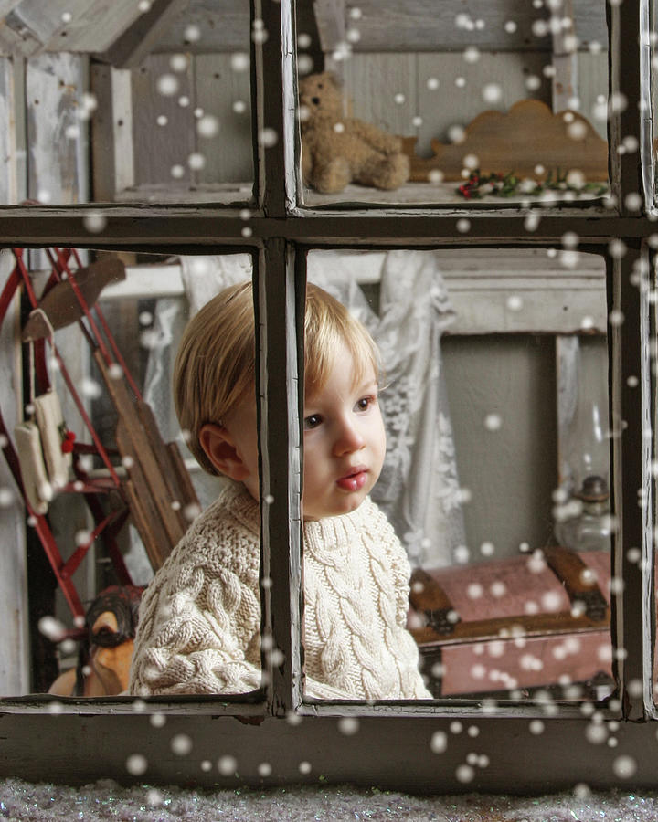 Toddler Photograph - Is That Santa? by Liz Zernich