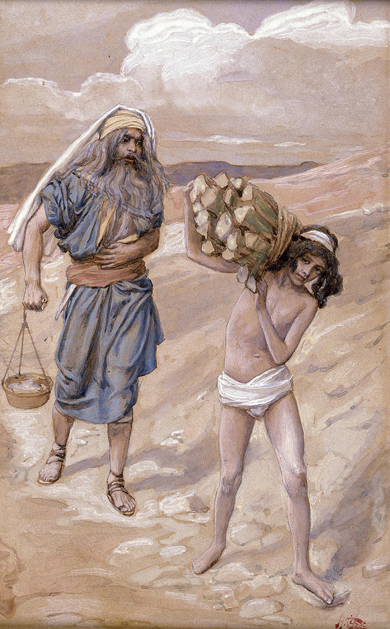 Isaac carries firewood for his victim 1902 Painting by James